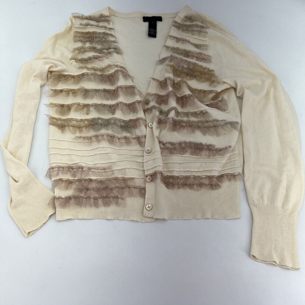 J Crew Collection Ivory Cardigan Size Medium